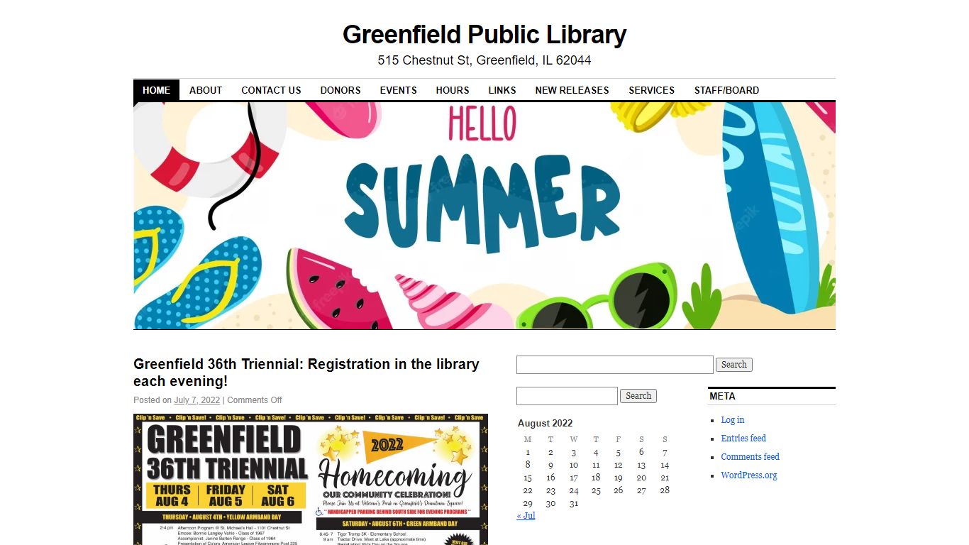 Greenfield Public Library | 515 Chestnut St, Greenfield, IL 62044
